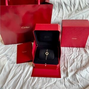 Cartier LOVE Chain Bracelet • 2 Diamonds • 18k Rose Gold AU750 • Adjustable